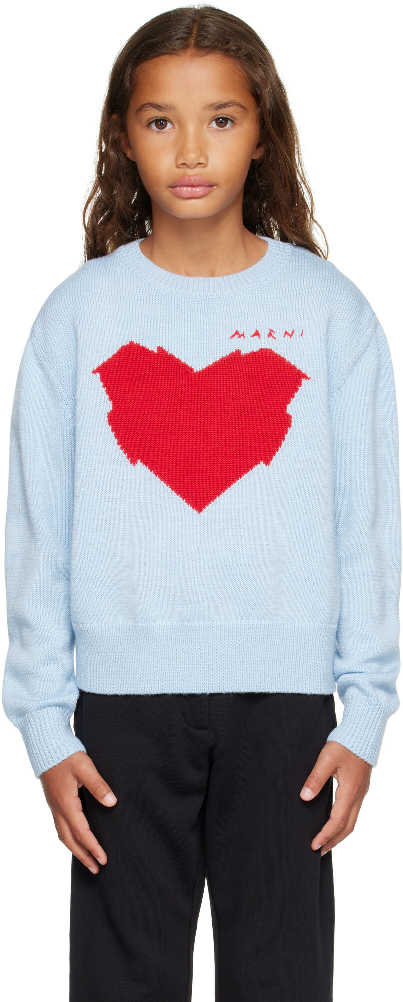 Marni Kids Blue Graphic Sweater