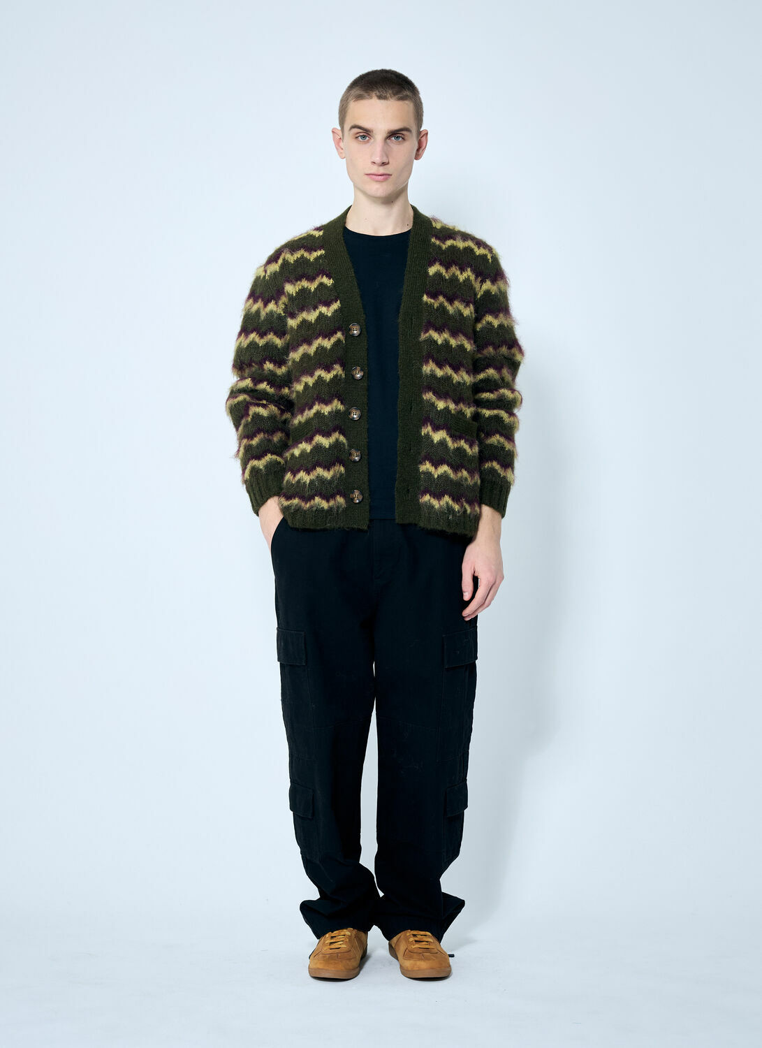 Brain Dead Zig Zag Striped Cardigan