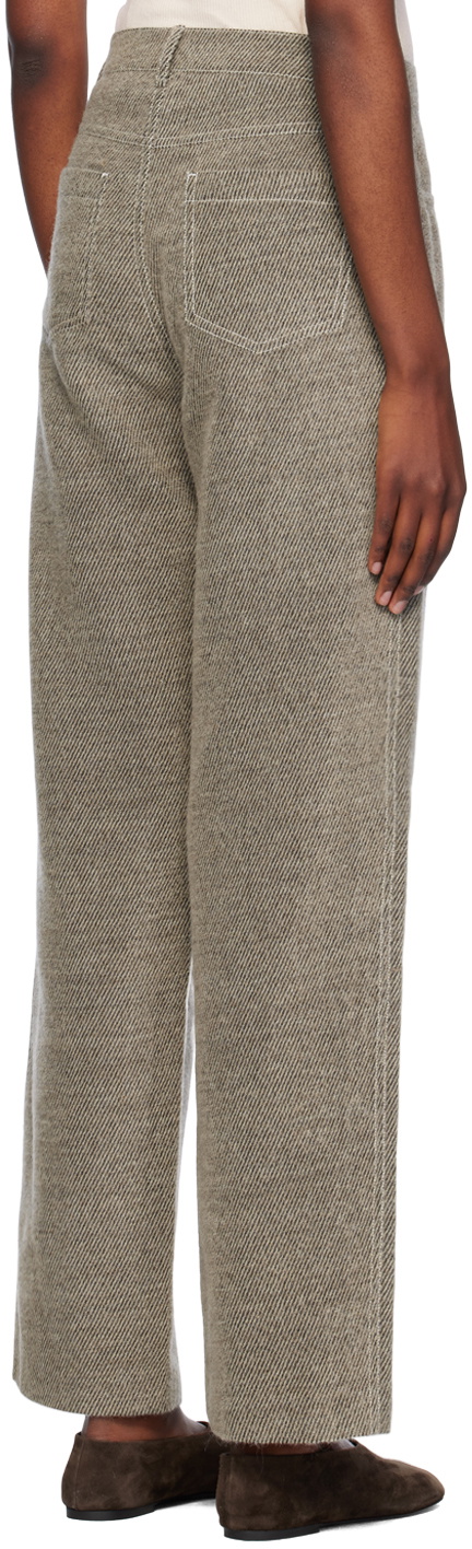 UMBER POSTPAST Brown Recycled Hairy Wool Trousers