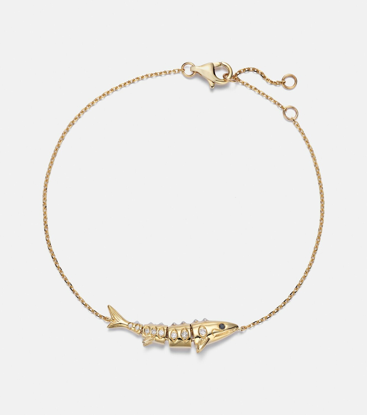 Yvonne Léon Marlin 9kt gold chain bracelet with diamonds