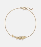 Yvonne Léon Marlin 9kt gold chain bracelet with diamonds