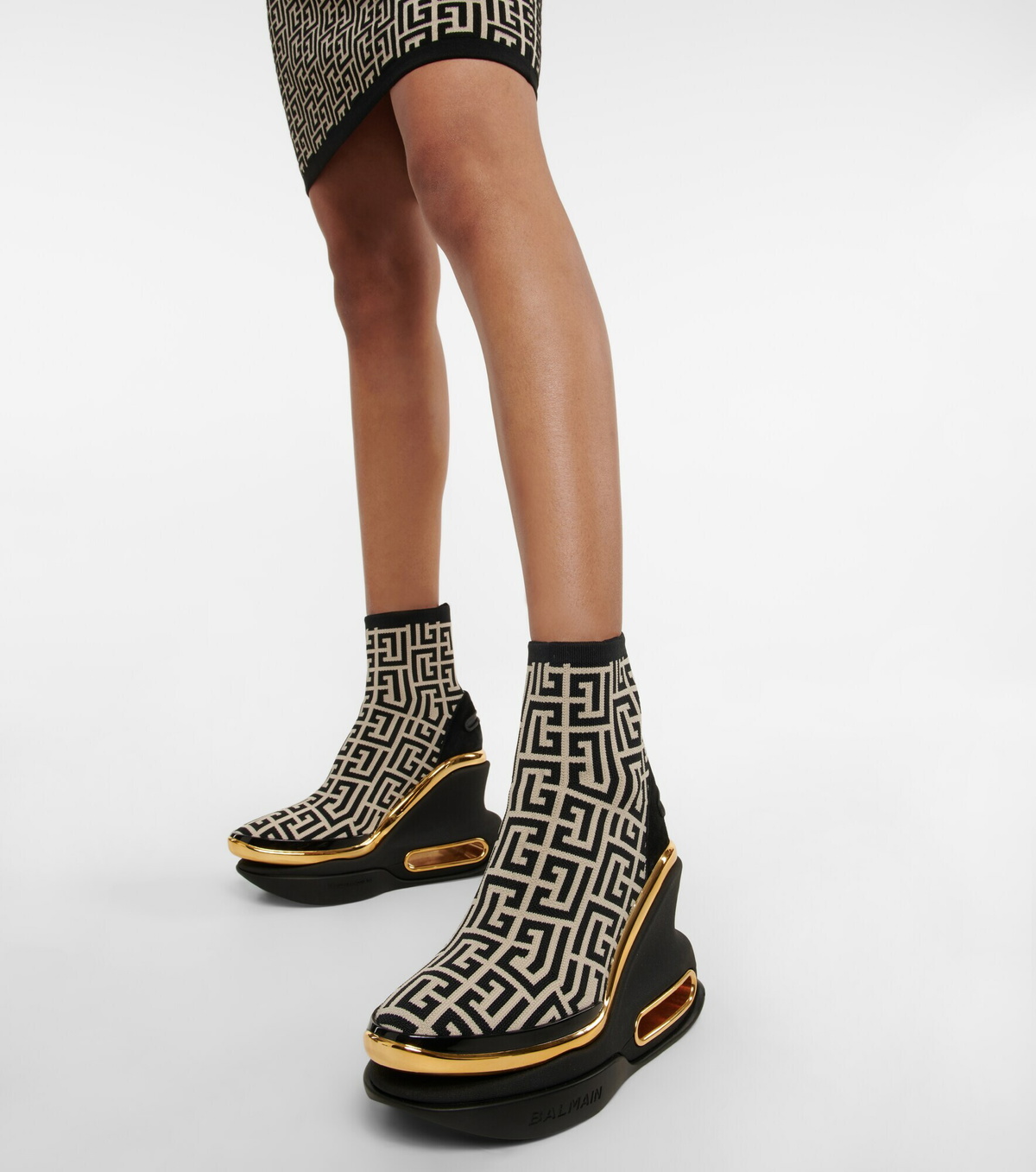 Balmain - B-Bold wedge sock sneakers Balmain