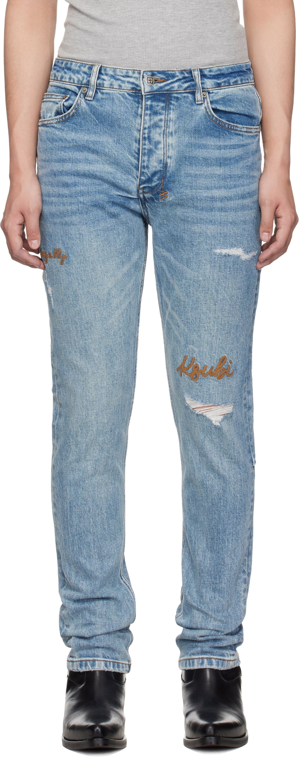 Ksubi Blue Chitch Public Repair Skribed Jeans