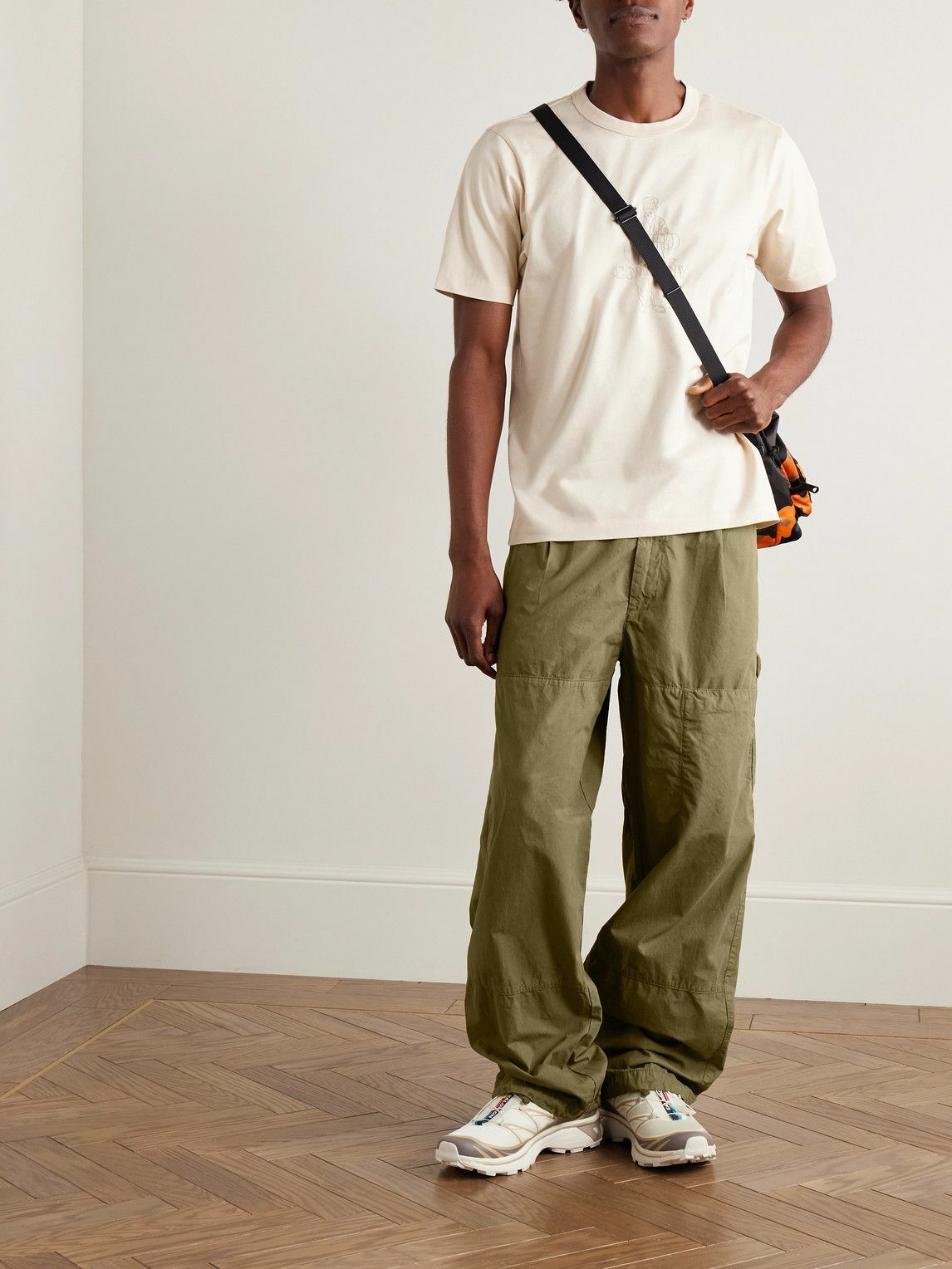 C.P. Company - Wide-Leg Pleated Garment-Dyed Micro Reps Cargo