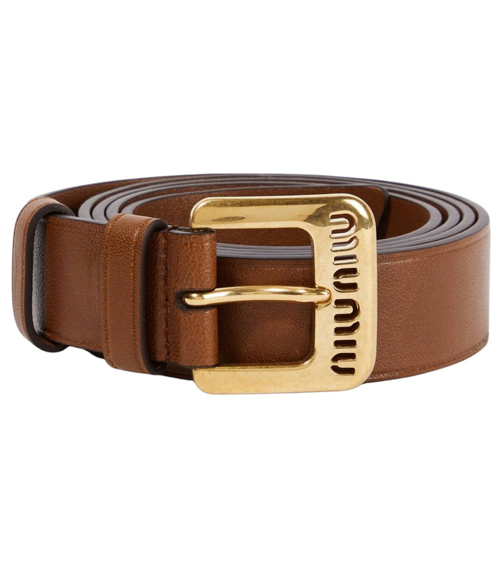Photo: Miu Miu Logo leather belt