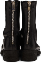 Guidi Black Leather Heeled Boots