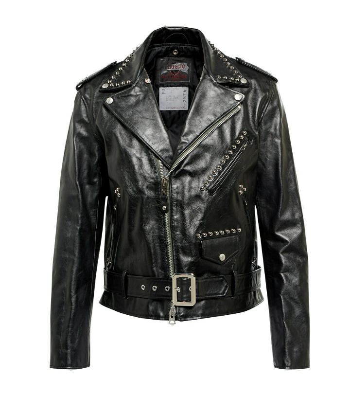 Photo: Sacai - x Schott studded leather jacket