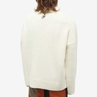 JW Anderson Men's Patch Pocket Turtleneck Jumper in Off White/Black