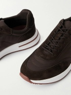 Loro Piana - Weekend Walk Suede-Trimmed Shell Sneakers - Brown