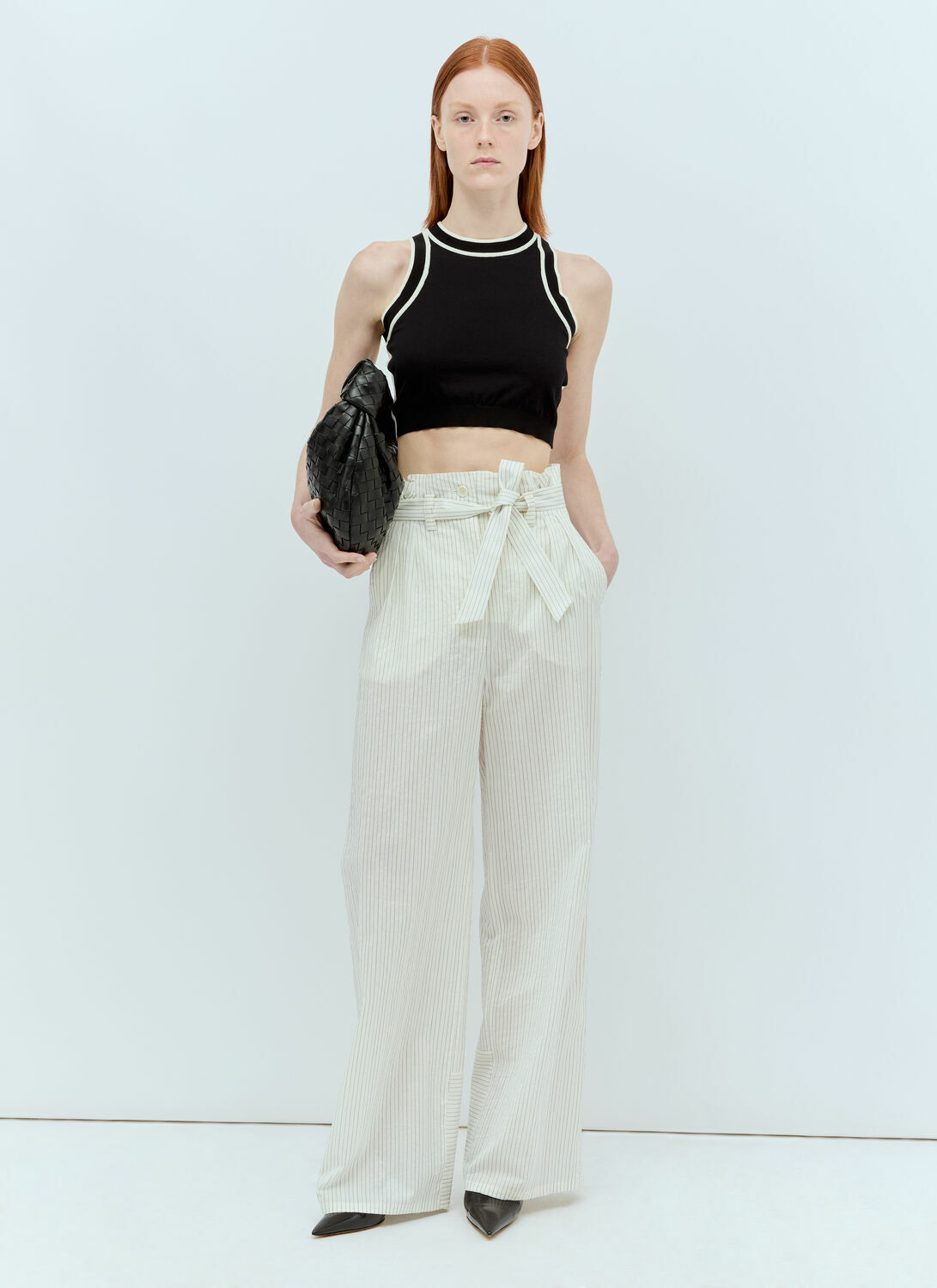 Max Mara Pinstriped Canvas Pants