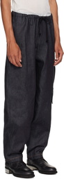 Y's For Men Navy Side Tuck Denim Cargo Pants