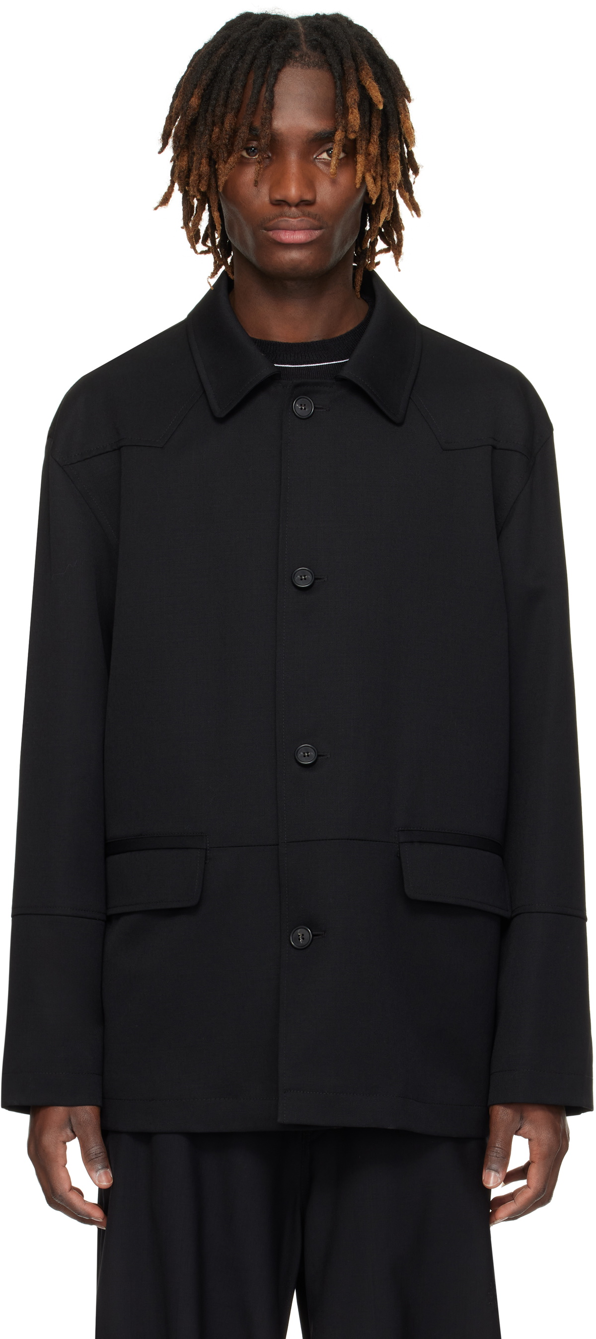 MM6 Maison Margiela Black Gabardine Jacket MM6 Maison Margiela