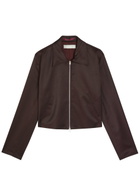 Our Legacy Statue Satin-twill Jacket Dark Brown
