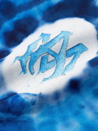 AMIRI - Logo-Print Tie-Dyed Cotton-Jersey Hoodie - Blue