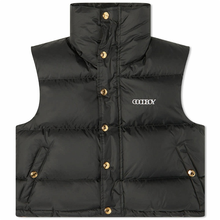 Photo: XOXOGOODBOY Women's Gold Button Padded Vest in Black