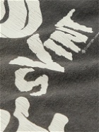 SAINT Mxxxxxx - VLONE Printed Distressed Cotton-Jersey T-Shirt - Gray
