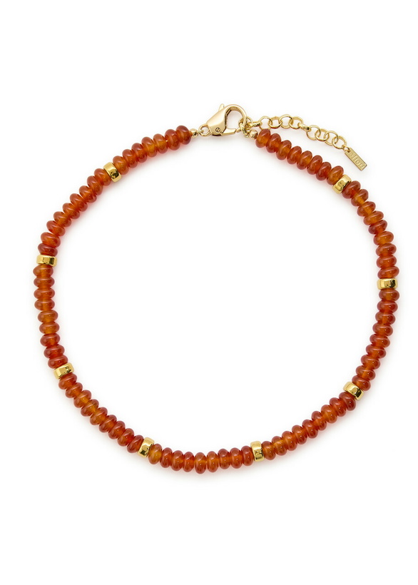 Photo: Eliou Aureo Beaded 18kt Gold-plated Necklace - Brown - One Size
