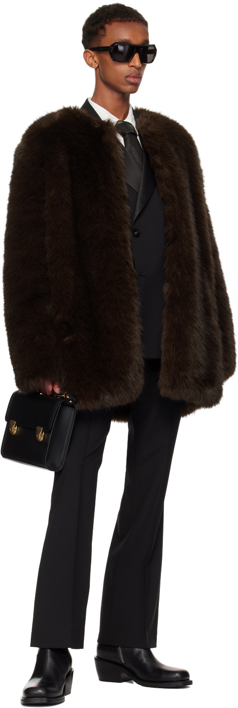 Ernest W. Baker Brown Faux-Fur Coat Ernest W. Baker