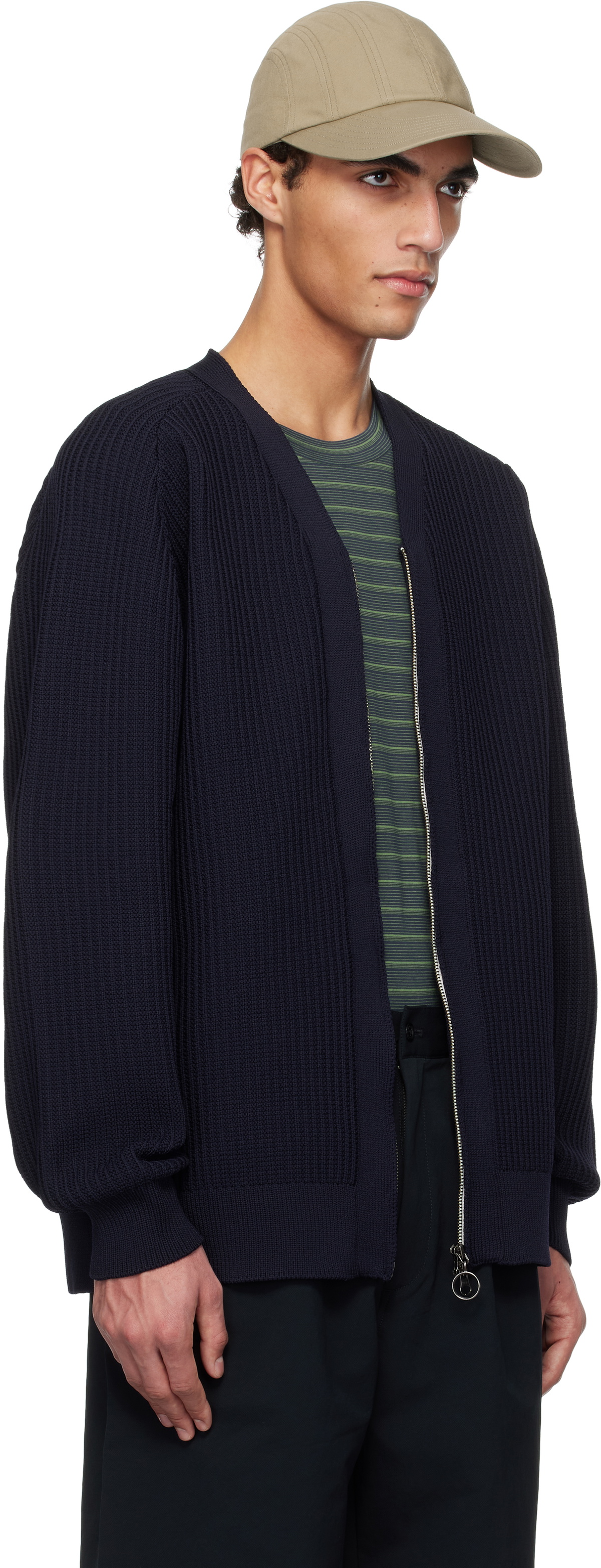 nanamica Navy 5G Zip Cardigan Nanamica