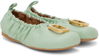 JW Anderson Green JWA Puller Leather Ballerina Flats