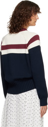 Marni Off-White & Navy Contrast Stripe Cotton Sweater