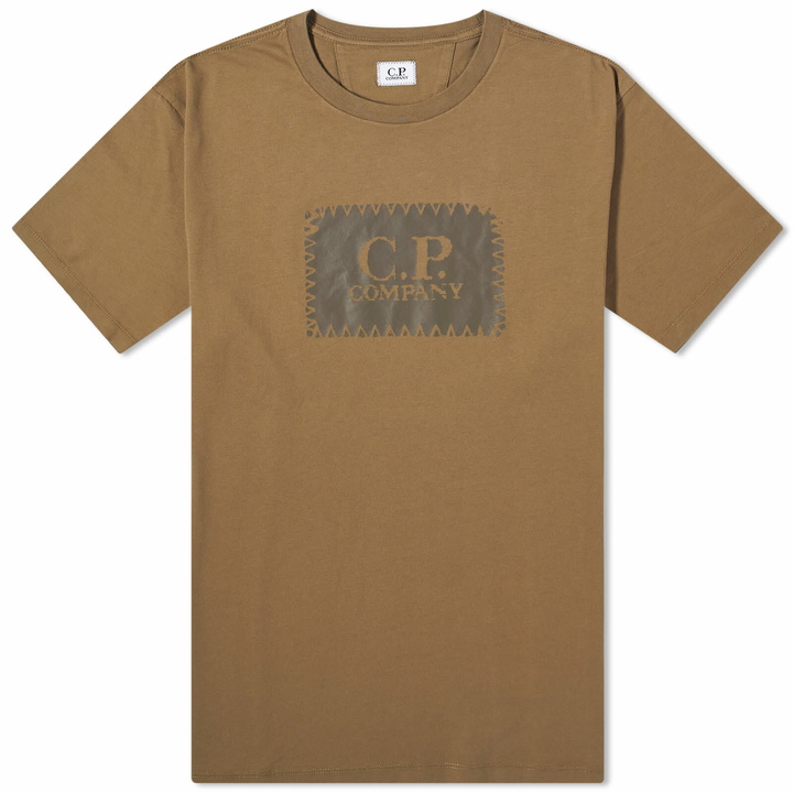 Photo: C.P. Company Men's Label Logo T-Shirt in Butternut