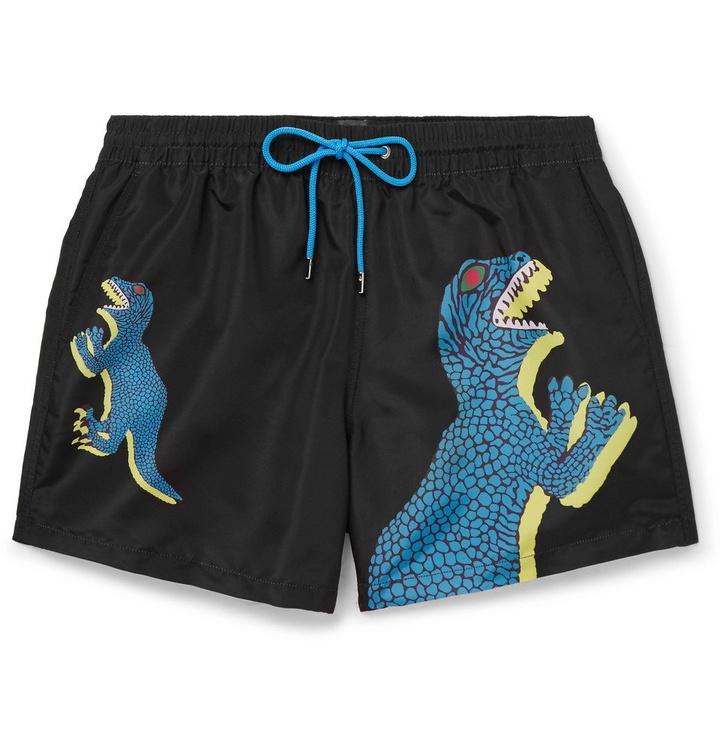 Photo: Paul Smith - Slim-Fit Mid-Length Printed Swim Shorts - Men - Black