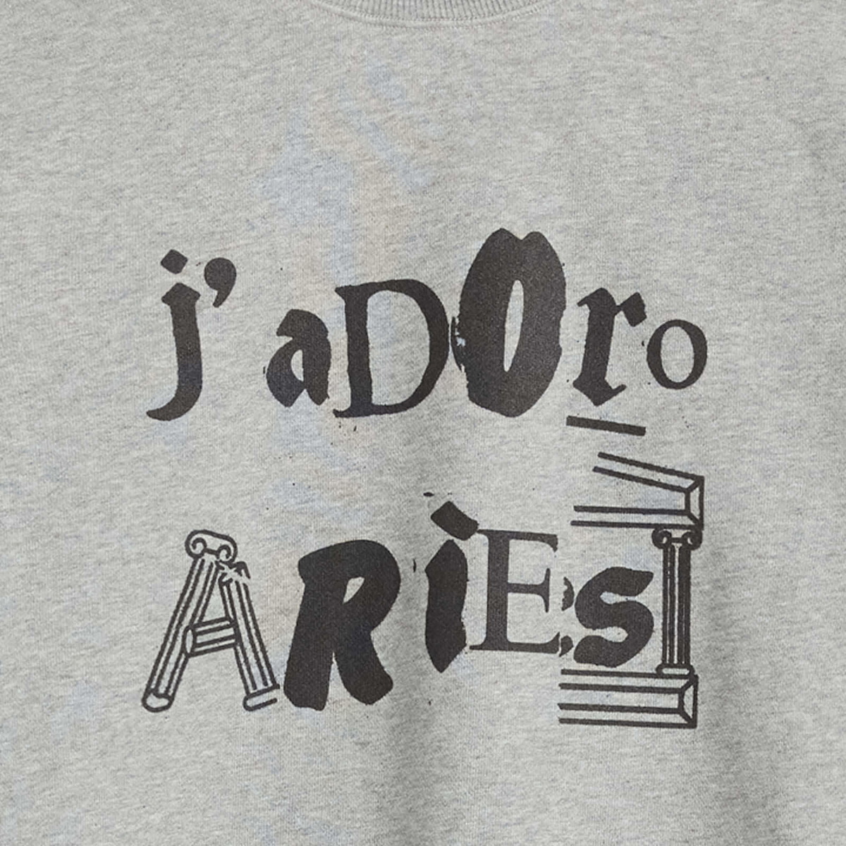 Aries Women's Baby Fit J'Adoro Sweatshirt in Grey Marl 