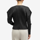 Pleats Please Issey Miyake Women's Long Sleeve Pleats Zip Top in Black