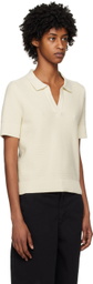 Sunspel Off-White Textured Polo