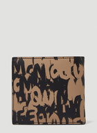 Contrast Graffiti Bifold Wallet in Brown