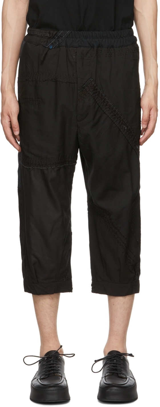 By Walid Black & Navy Orson Trousers By Walid