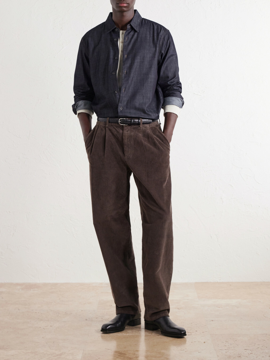 Rag & Bone - Wide-Leg Pleated Cotton-Blend Corduroy Trousers - Brown