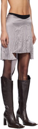 Liza Keane Silver Pyjama Miniskirt