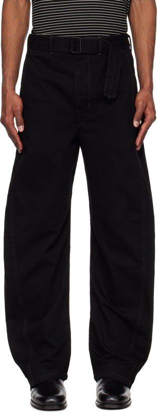 Photo: LEMAIRE Black Twisted Belted Jeans
