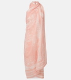 Balmain Printed silk beach cover-up
