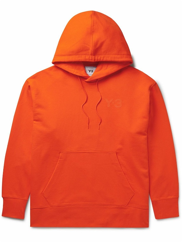 Photo: Y-3 - Logo-Print Cotton-Jersey Hoodie - Orange