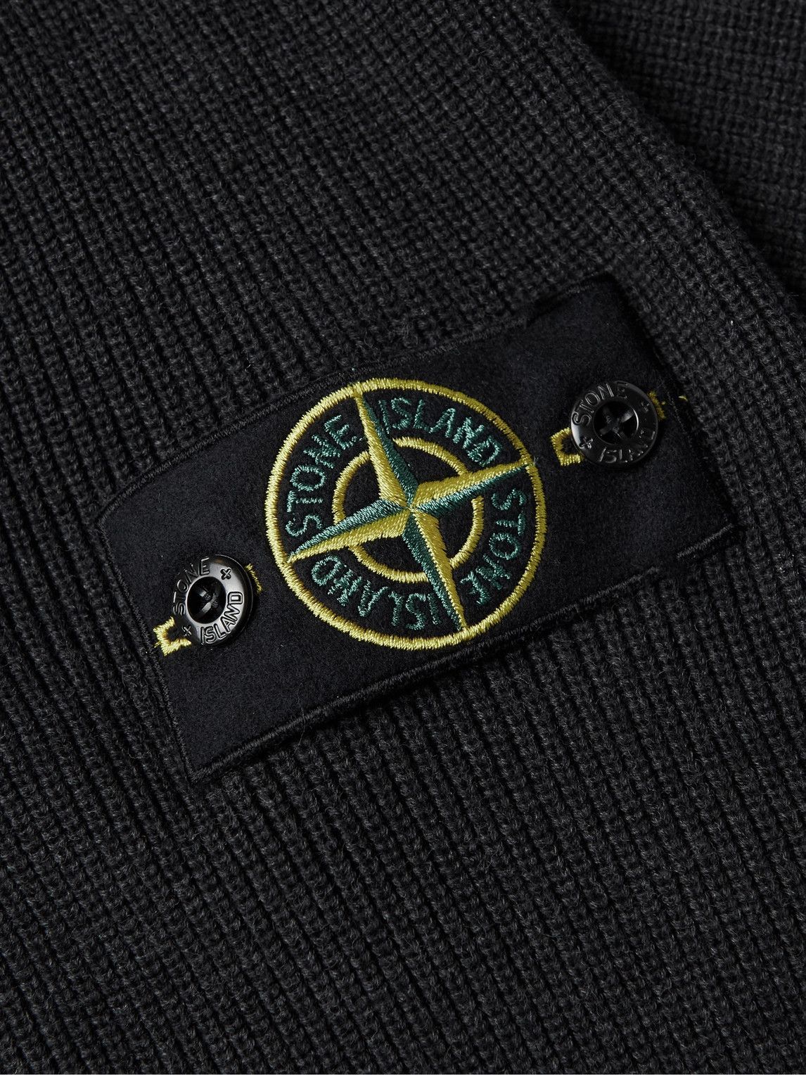 Stone Island - Logo-appliquéd Ribbed Cotton Zip-up Cardigan - Gray 