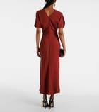 Victoria Beckham Puff-sleeve gathered midi dress