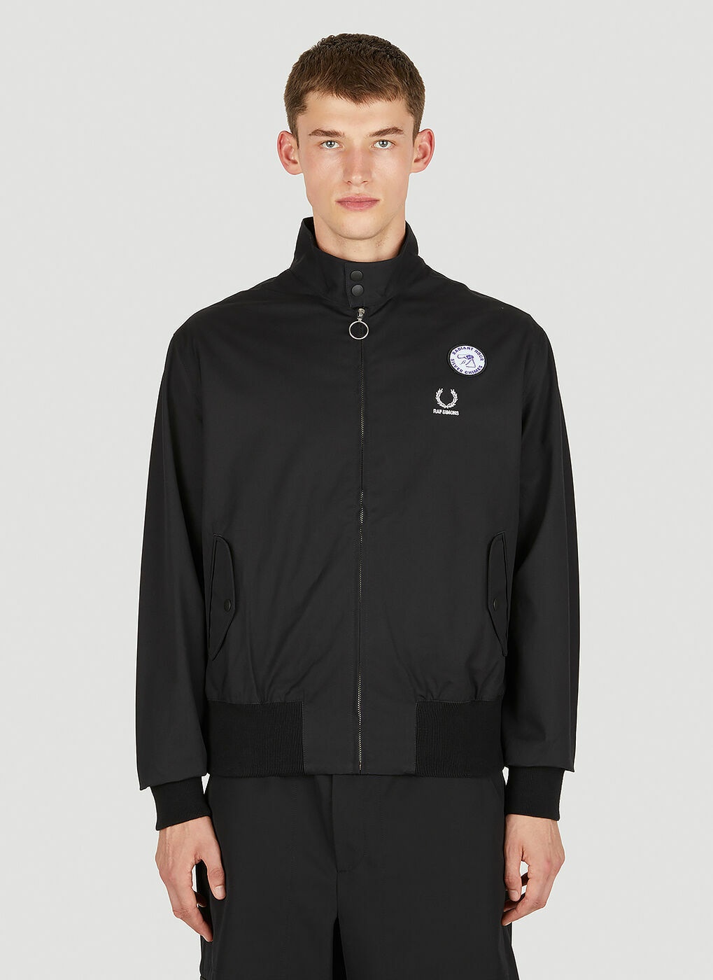 Logo Embroidery Track Jacket in Black Raf Simons