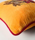 Les-Ottomans Embroidered coton velvet cushion