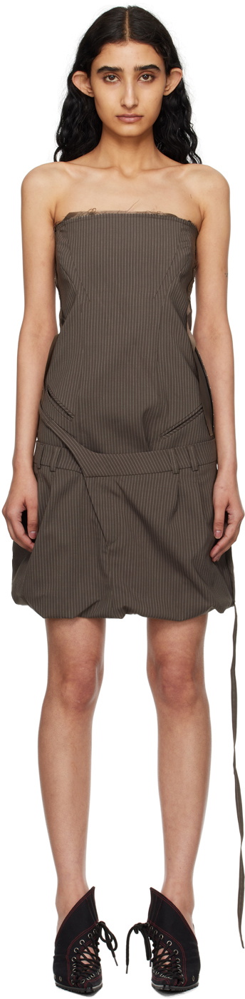 Ottolinger Brown Deconstructed Minidress