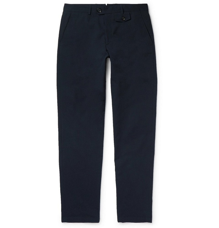 Photo: Oliver Spencer - Navy Fishtail Cotton-Blend Trousers - Navy