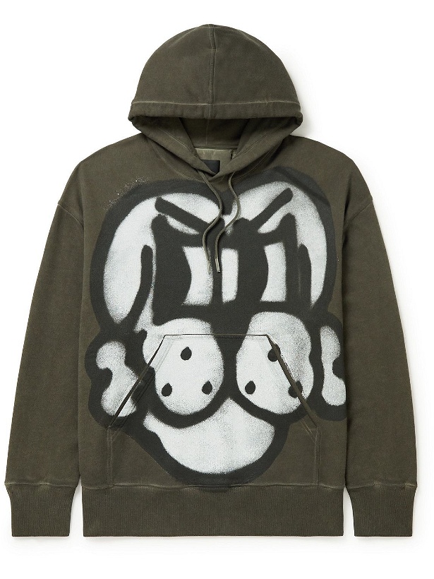 Photo: Givenchy - Chito Oversized Printed Cotton-Jersey Hoodie - Green