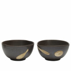 ferm LIVING Koyo Bowls 8.5 - Set of 2 in Dark Brown/Buff 