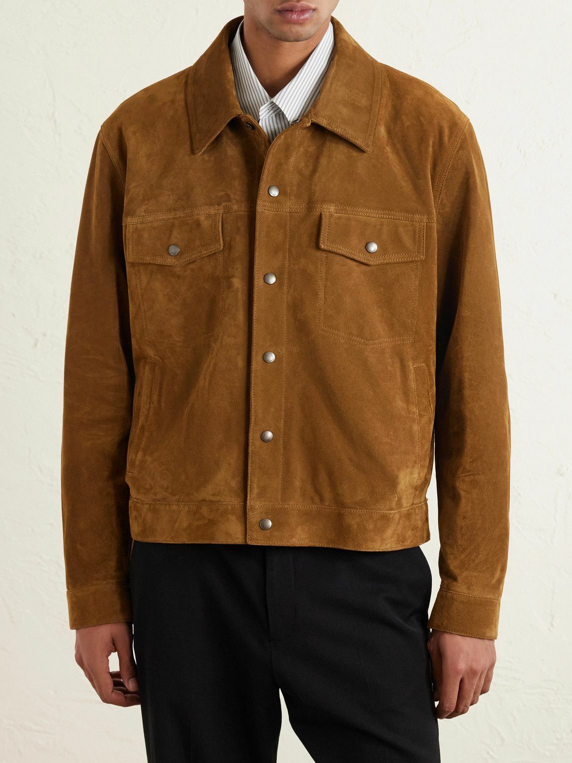 SAINT LAURENT - Suede Jacket - Brown Saint Laurent