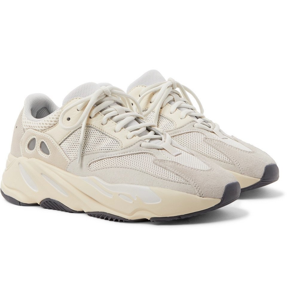 adidas Originals - Yeezy 700 Suede, Leather and Mesh Sneakers - Off- white adidas