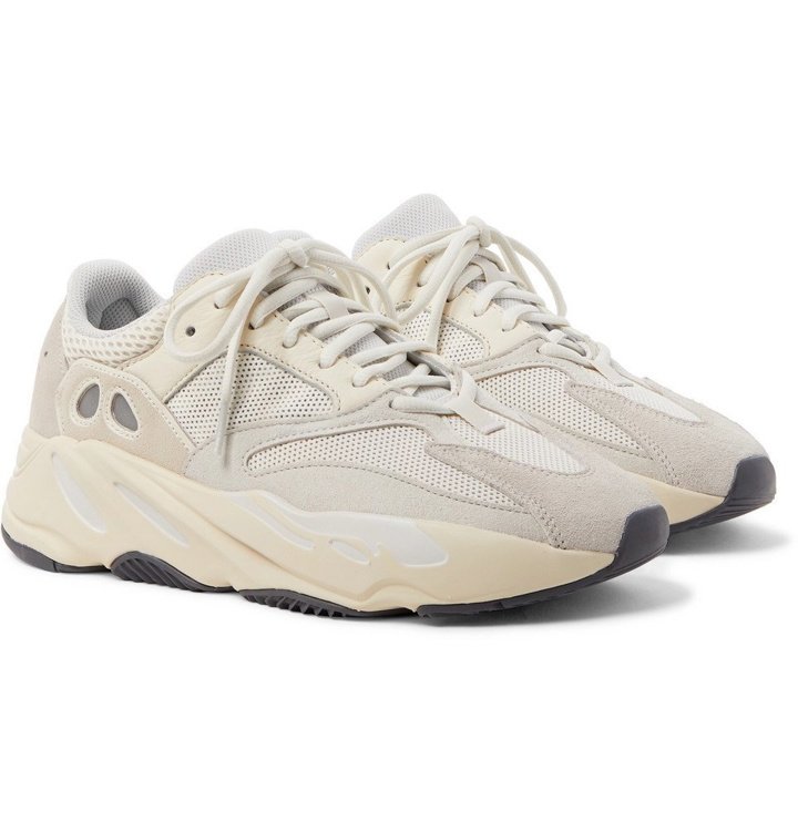 Photo: adidas Originals - Yeezy Boost 700 Suede, Leather and Mesh Sneakers - Off-white