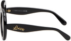 LOEWE Black Round Spoiler Aviator Sunglasses