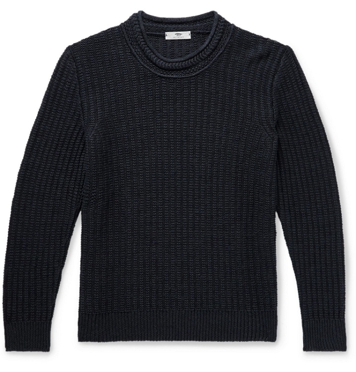 Photo: Inis Meáin - Ribbed Linen and Silk-Blend Sweater - Blue